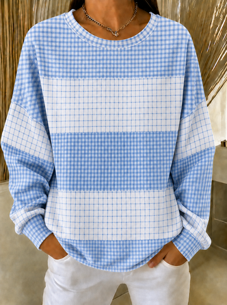Printing Block Simple Sweatshirt