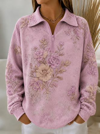 Printing Casual Crew Neck Sweatshirt