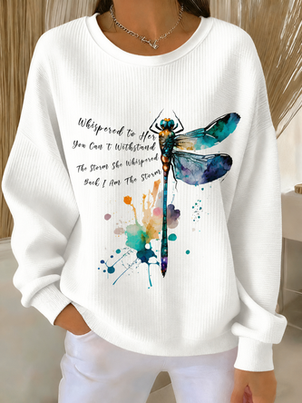 Printing Crew Neck Simple Sweatshirt