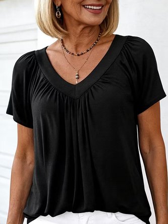 Simple V Neck T Shirt