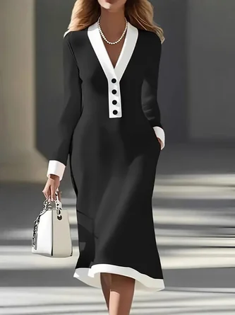 V Neck Casual Dress