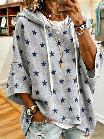 Star Loose Hooded Top