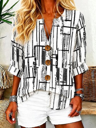 Casual Abstract Graphic Shirt