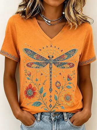 Vintage Dragonfly Regular Fit T Shirt