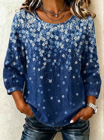 Daisy Crew Neck 3 4 Sleeve Work Blouse