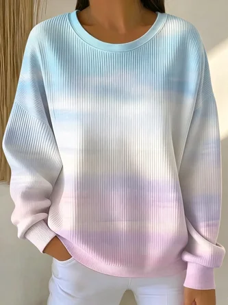 Casual Loose Printing Abstract Sweatshirt