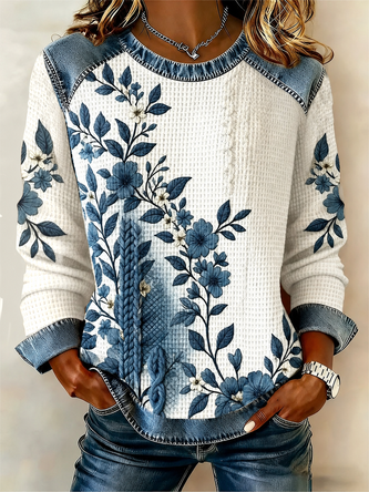 Crew Neck Casual Regular Fit Sweatshirt