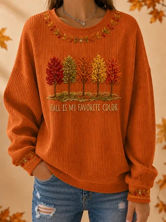 Crew Neck Casual Printing Sweatshirt