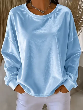 Velvet Crew Neck Top