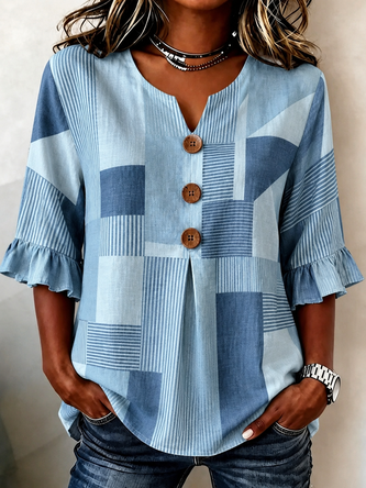 Regular Fit Casual Abstract Graphic Blouse