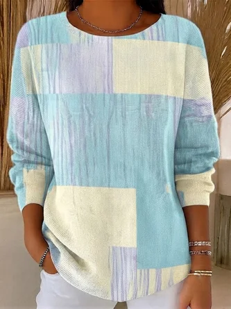 Casual Printing Regular Fit Abstract Sweater