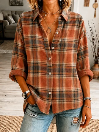 Casual Loose Plaid Shirt