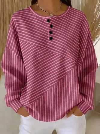 Casual Striped Sweatshirt