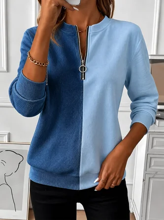 Simple Block Crew Neck Sweatshirt