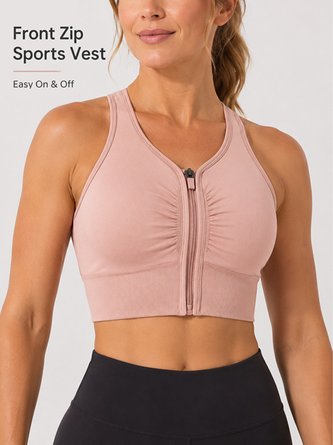 Minimalist Zip Front Sports Bra