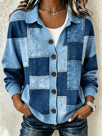 Vintage Shirt Collar Cardigan