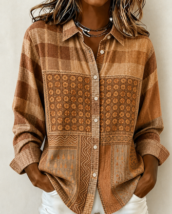 Casual Shirt Collar Printing Floral Shirt