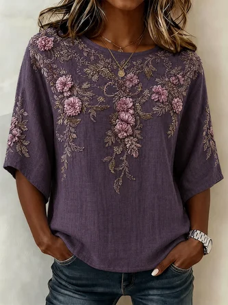 Vintage Printing Blouse