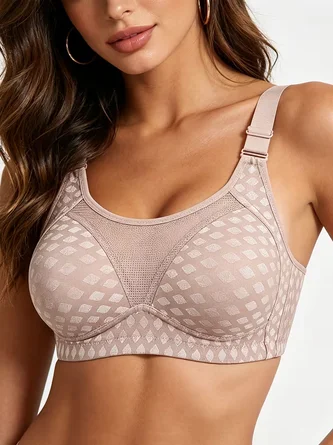 Breathable hollowed out polka dot comfortable bra