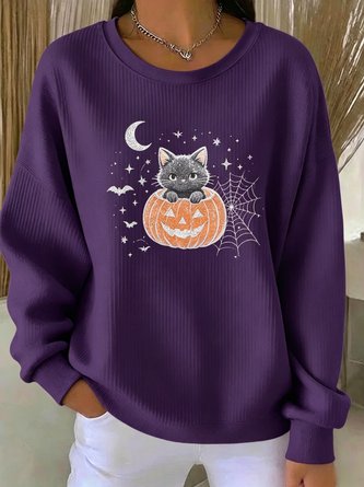 Crew Neck Simple Regular Fit Sweatshirt