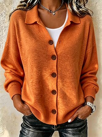 Regular Fit Casual Shirt Collar Cardigan