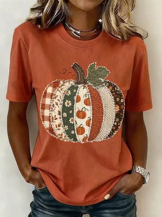 Casual Crew Neck Regular Fit Halloween T Shirt