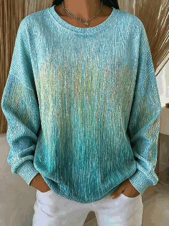 Abstract Crew Neck Regular Fit Sweatshirt