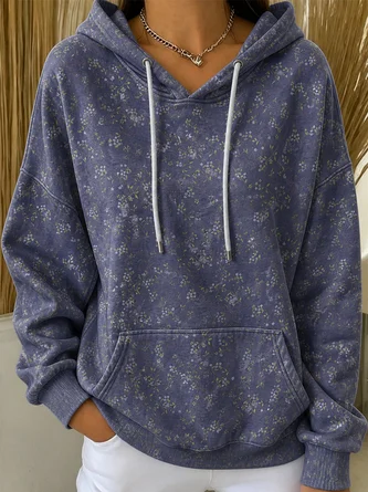 Vintage Hoodie Loose Floral Hoodie