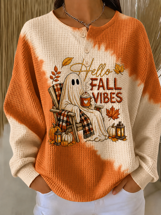 Casual Henley Collar Sweatshirt