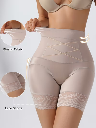 high waisted lace high lifting tummy controlling safety pants breathable slimming waist shaping bodysuit