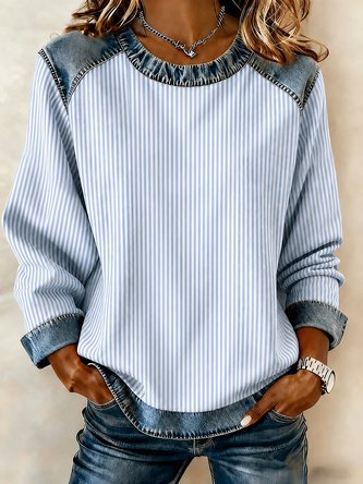 Casual Regular Fit Printing Crew Neck Sweatshirt