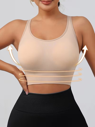 Wire free breathable hollowed out corrective yoga bra