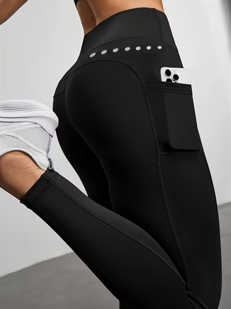 high waisted hip lifting side pocket yoga pants quick drying tight fitting workout clothes