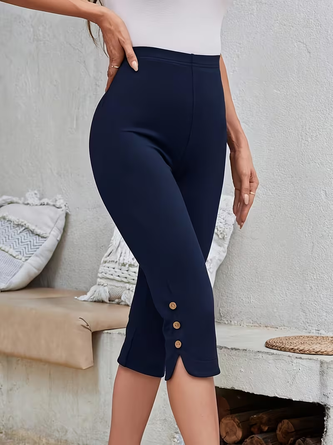 stretchy 7 8 high waisted casual mid length leggings hip lifting effect