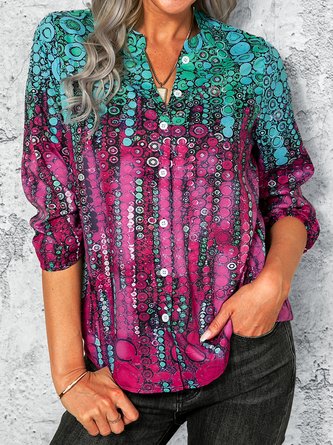 Cotton Short Sleeve Casual Blouse