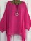 zolucky Printed/Dyed Casual Batwing Crew Neck Plus Size Blouse