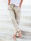 Women Casual Linen Solid Drawstring Pants