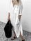 Women V Neck Casual Long Sleeve Cotton-Blend Maxi Dresses