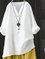 Zolucky White Summer Linen V Neck Cotton Casual Shirts