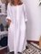 Casual Long Sleeve Plain Weaving Dress
