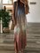 Women Sleeveless V Neck Ombre/tie-Dye Shift Casual Maxi Dresses
