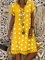 Women V-Neck Short Sleeve Hollow Polka Dot Summer Dress