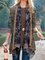 zolucky Women Coffee Floral Vintage Long Sleeve Cotton Sweaters