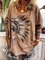 zolucky Casual Plus Long Sleeve Printed T Shirt Tops Tunic