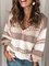 Long Sleeve V Neck Striped Sweater