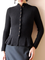 zolucky Black Shawl Collar Casual Long Sleeve Outerwear