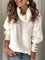 zolucky Casual Plus Size Cotton-Blend Vintage Turtleneck Long Sleeve Sweaters