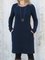Cotton-Blend Solid Long Sleeve Crew Neck Casual Dresses