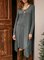 Gray Plain Crew Neck Casual Dresses
