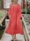 zolucky Plus Size Casual Solid Long Sleeve Pockets Dresses